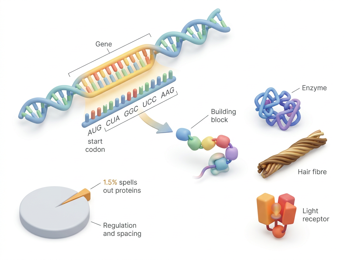 How letters build proteins